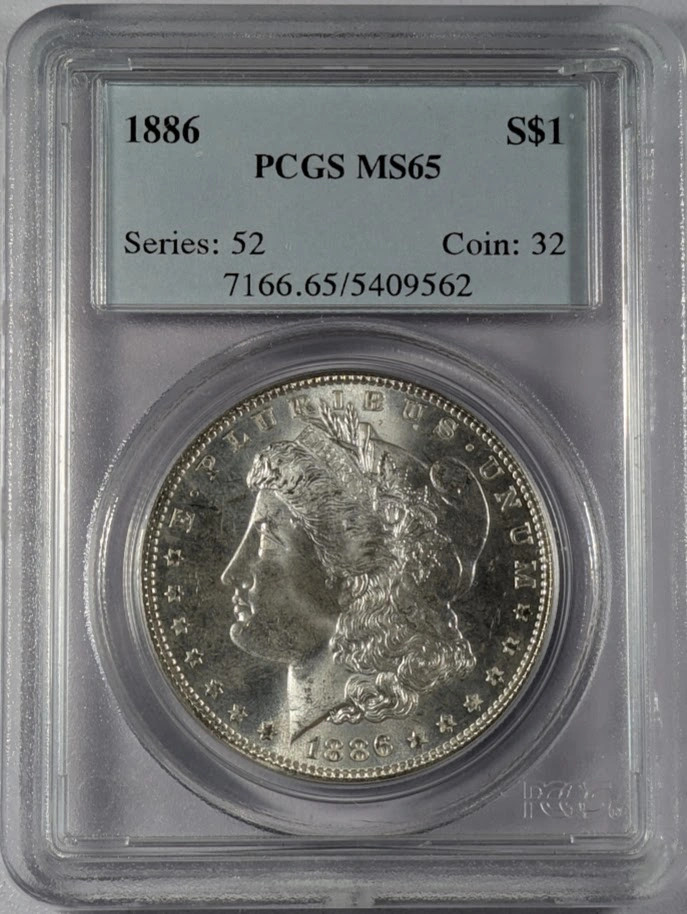 1886 Morgan Silver Dollar PCGS MS-65