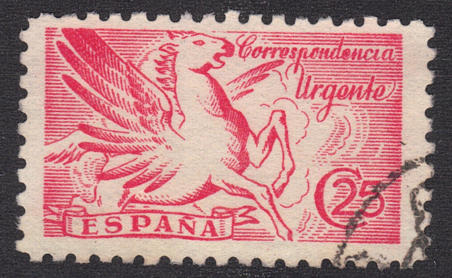 1939-42 Spain SC#   E20 -  Pegasus - without Imprint - Used