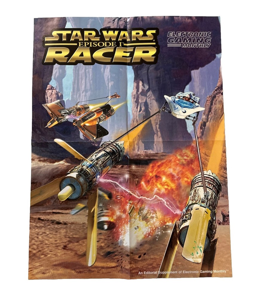Star Wars Racer Foldout Poster Insert Electronic Gaming Monthly/ Galactic Guide