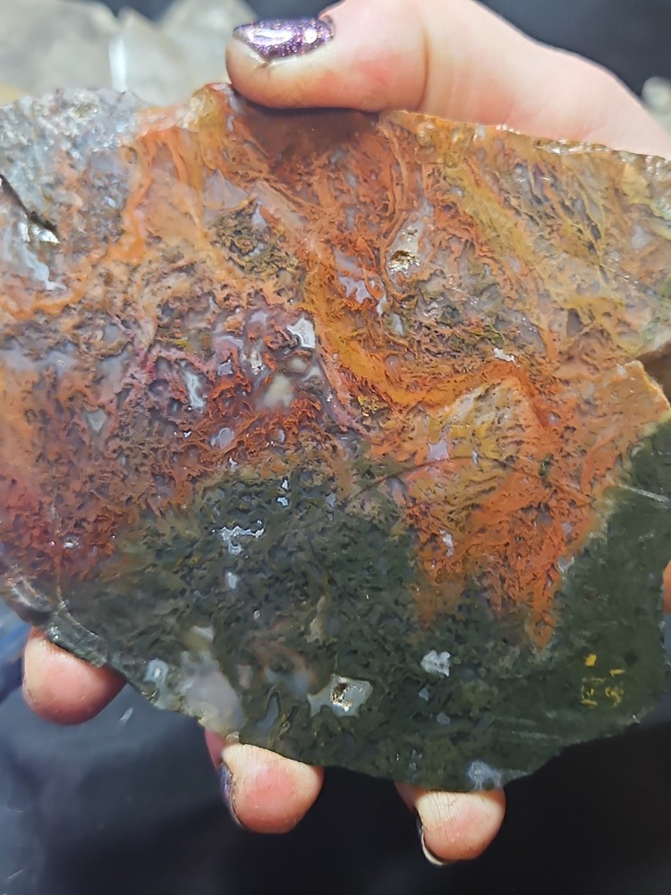Murray Mountain Moss Agate Slab Specimen (14 oz)