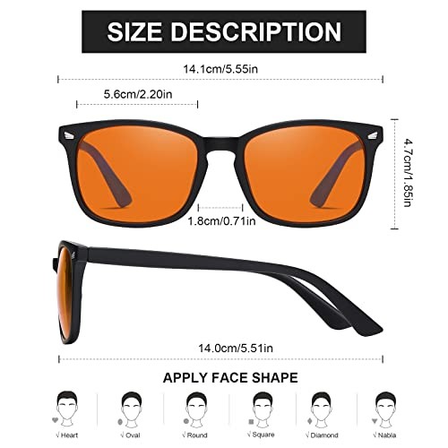 Blue Light Blocking Glasses Gaming Computer Glasses Bright Black Amber
