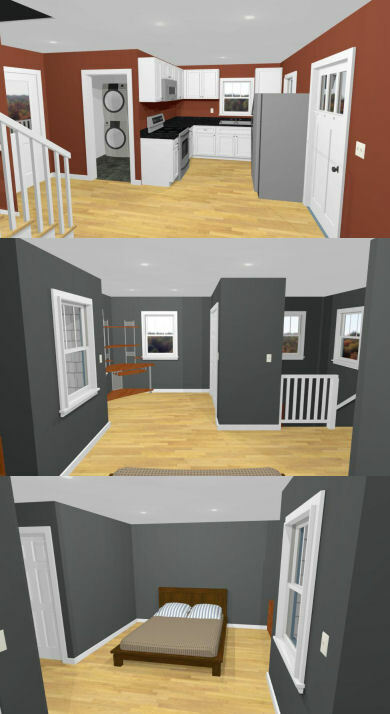 20x16 Tiny House -- PDF Floor Plan -- 616 sq ft -- Model 10A