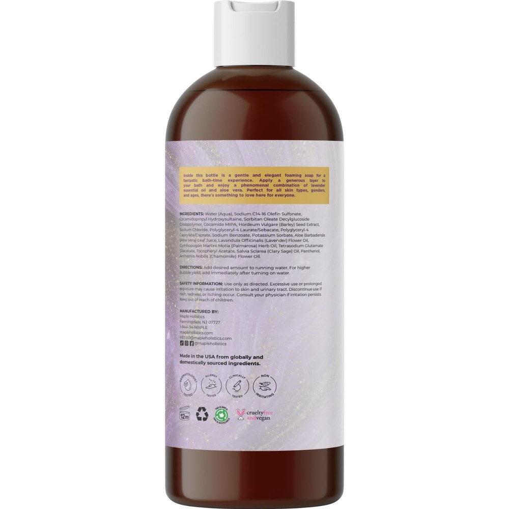 Premium Lavender Bubble Bath for - Moisturizing Foaming Bath Bubbles for Adul...