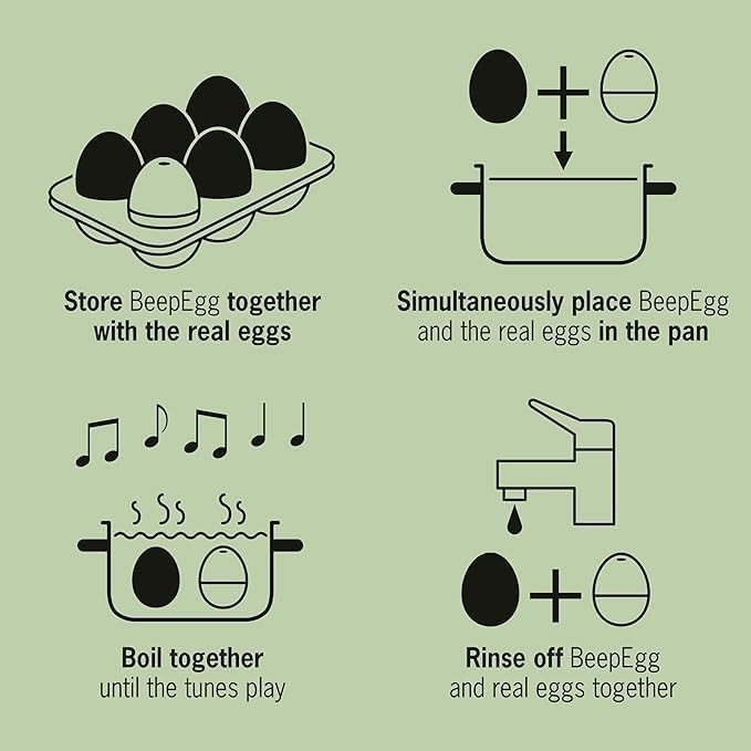 Beep Egg Basic NightBlue Musical Singing Egg Timer for Soft, Medium Hard Eggs