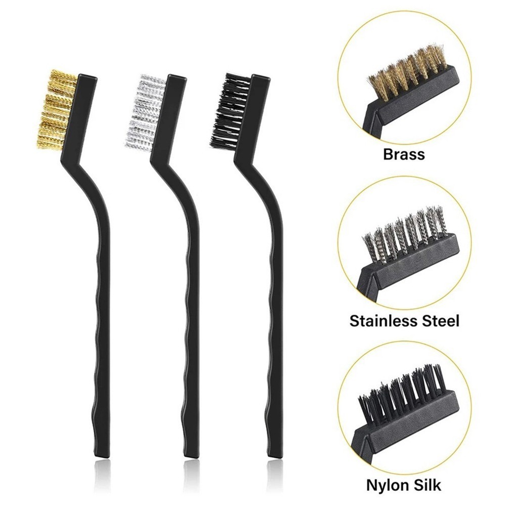 Wire Brush Hand Tools Mini Nylon Remove Scrub Stainless Steel Wire Rust