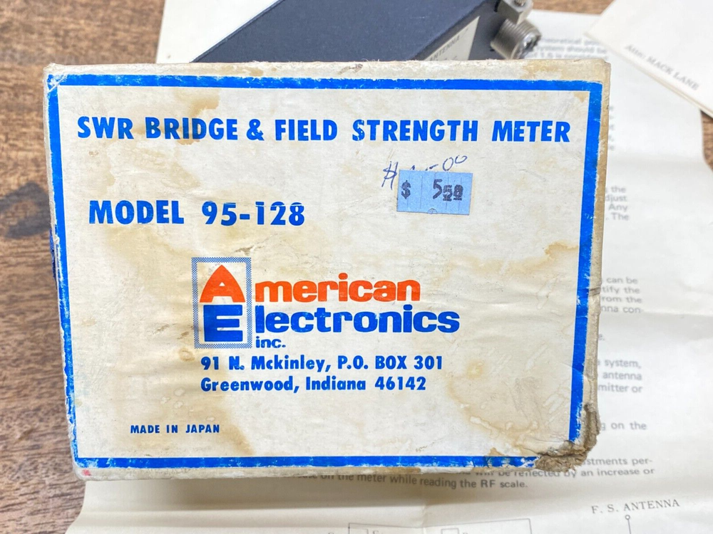 American Electronics Field Strength Meter / SWR Bridge, model 95-128 ~ untested