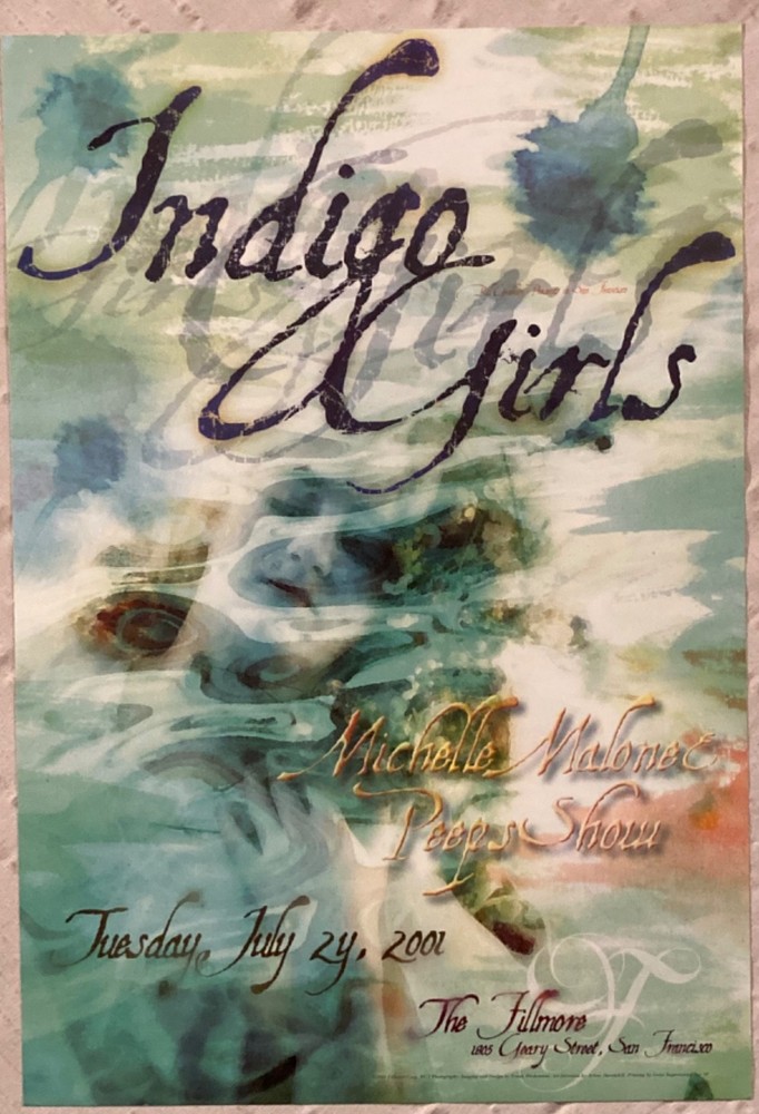 Indigo Girls 2001 Tour Poster Fillmore San Francisco O