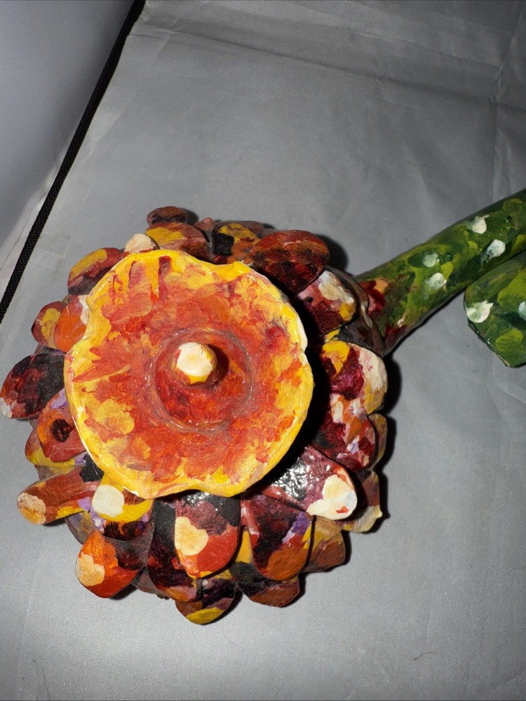 HAND PAINTED FLOWER MADE FROM A GOURD