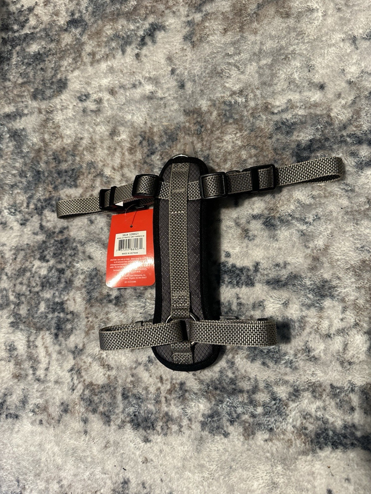 Kong comfort padded harness, gray with plastic buckle - Size M