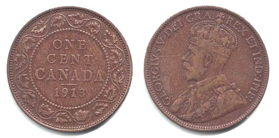 🍁 Canada 1913 Large Cent -- A Nice-looking Problem Free Lightly Circulated Coin