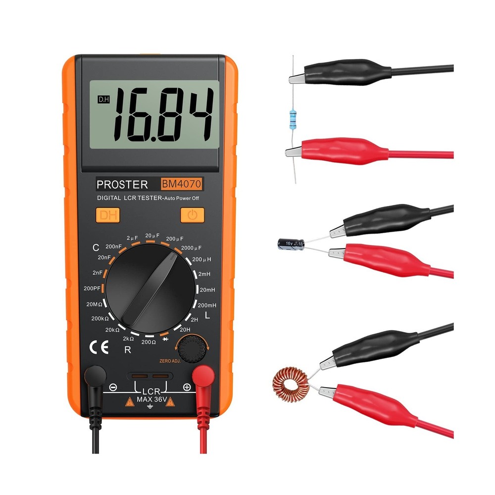Proster LCR Meter - Capacitance Resistance Inductance Digital LCR Multimeter ...