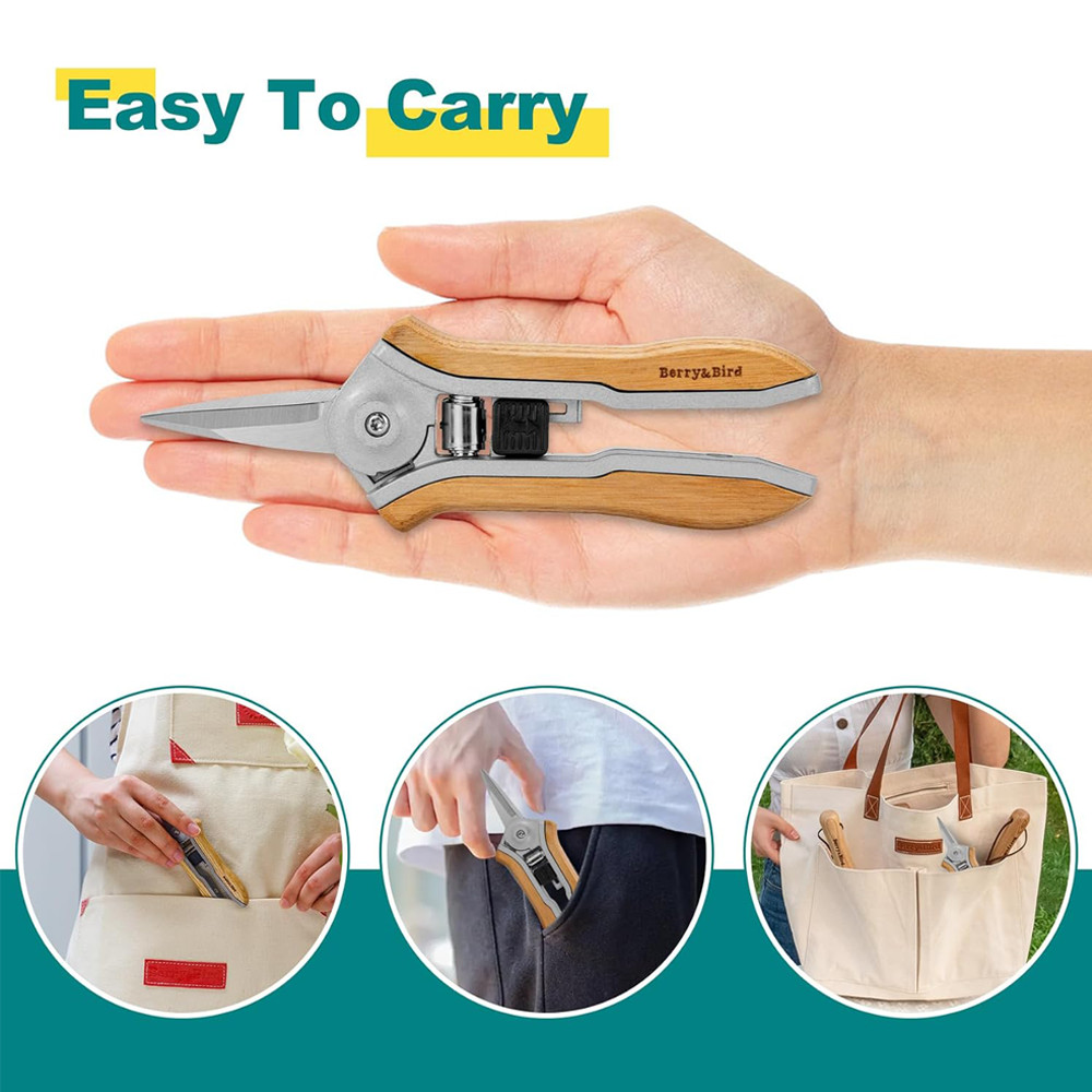 Berry&Bird 2PCS Pruning Shears Mini Straight Blades Pruning Scissors Snips