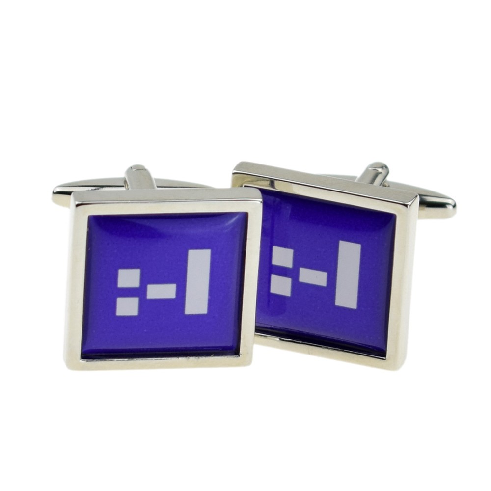 Text Speak Bemused Face Cufflinks X2BOCSB025