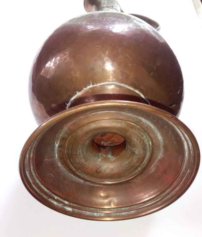 ANT COPPER &BRASS EWER 16" HANDMADE DOVETAILED SOLID WELL MADE READ