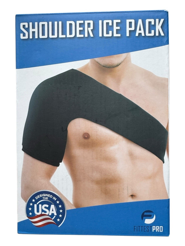 Fittest Pro Shoulder Ice Pack Wrap - One Size - Black