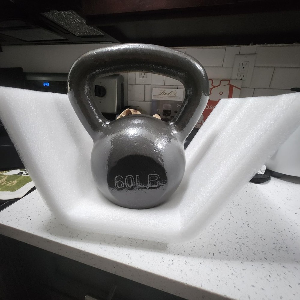 Solid Cast Iron Kettlebell (45 lbs) with Textured Grip for Ultimate Performance