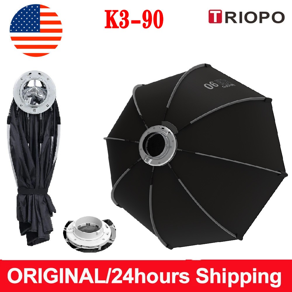 US TRIOPO K3-90 90cm Quick-Setup Bowens Mount Octagon Umbrella Softbox Diffuser