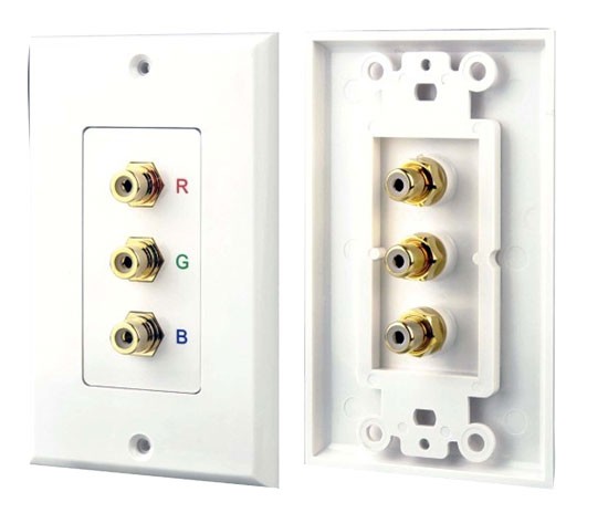 New Pyle PHRCOMP3 3 RGB/RCA Component Wall Plate