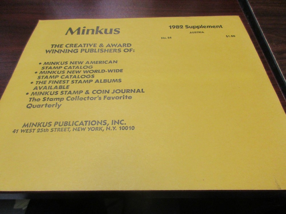"MINKUS" 1982  SUPPLEMENT AUSTRIA  #24  W/FREE SHIPPING!!!