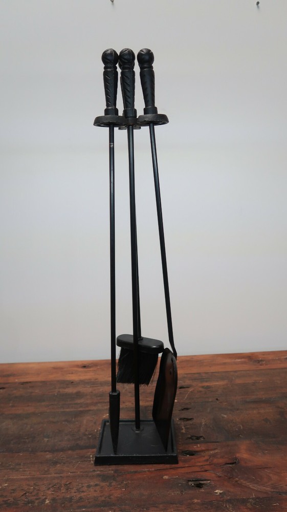 4pcs Fireplace Set Fire Tools Black H 27.5"