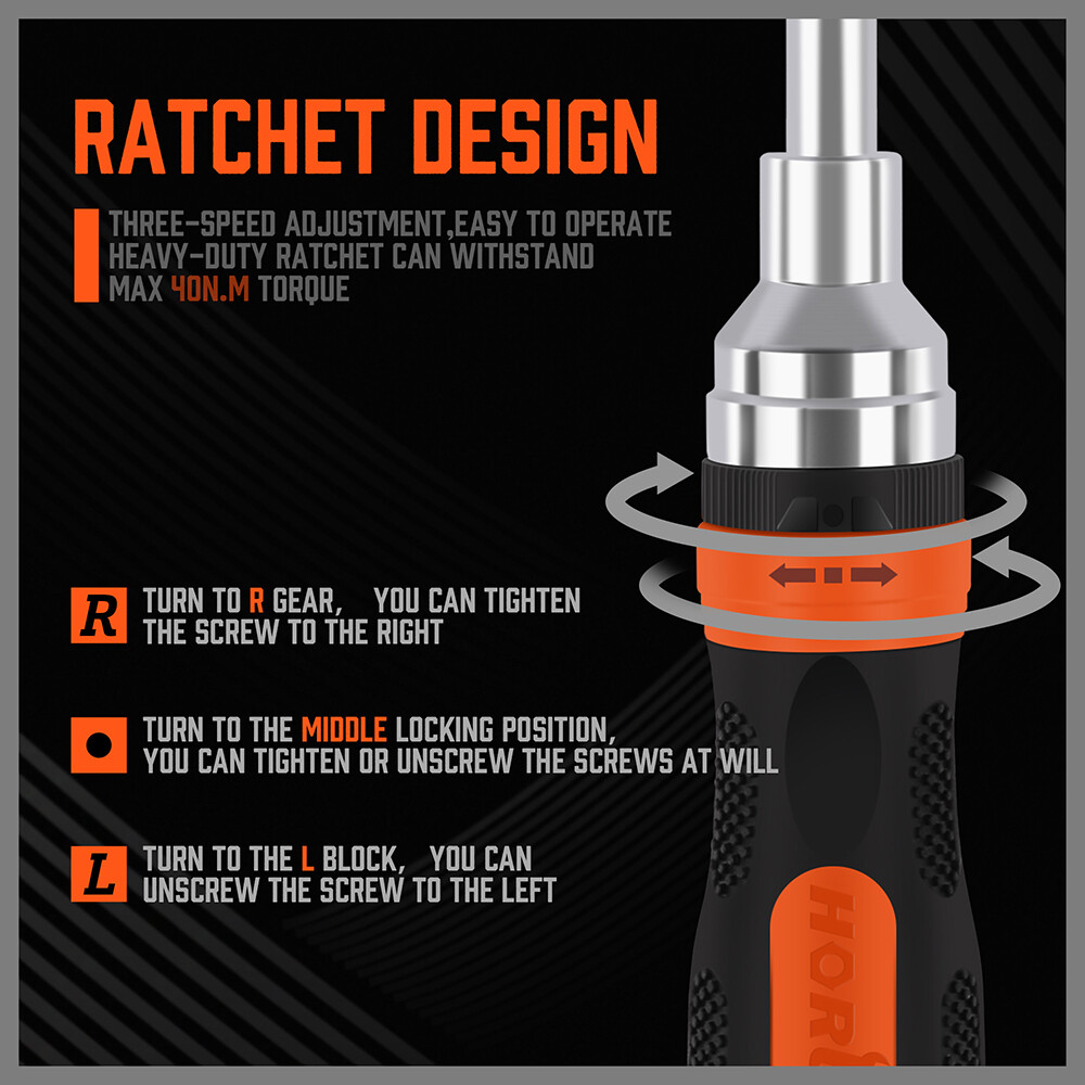 18 in 1 Magnetic Ratchet Versatile Screwdriver Set Security Bits AntiSlip Handle