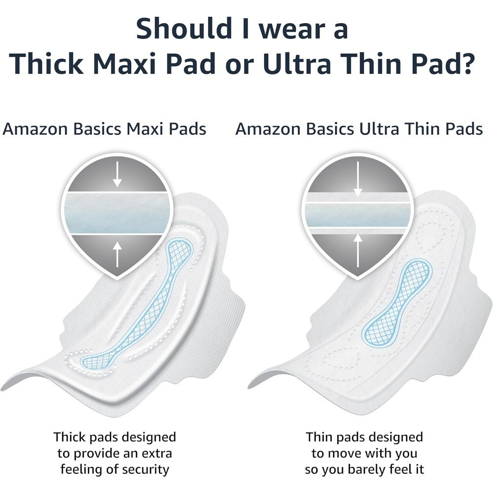 Overnight Absorbency Thick Maxi Pads with Wings Unscented Size 4 28 Count