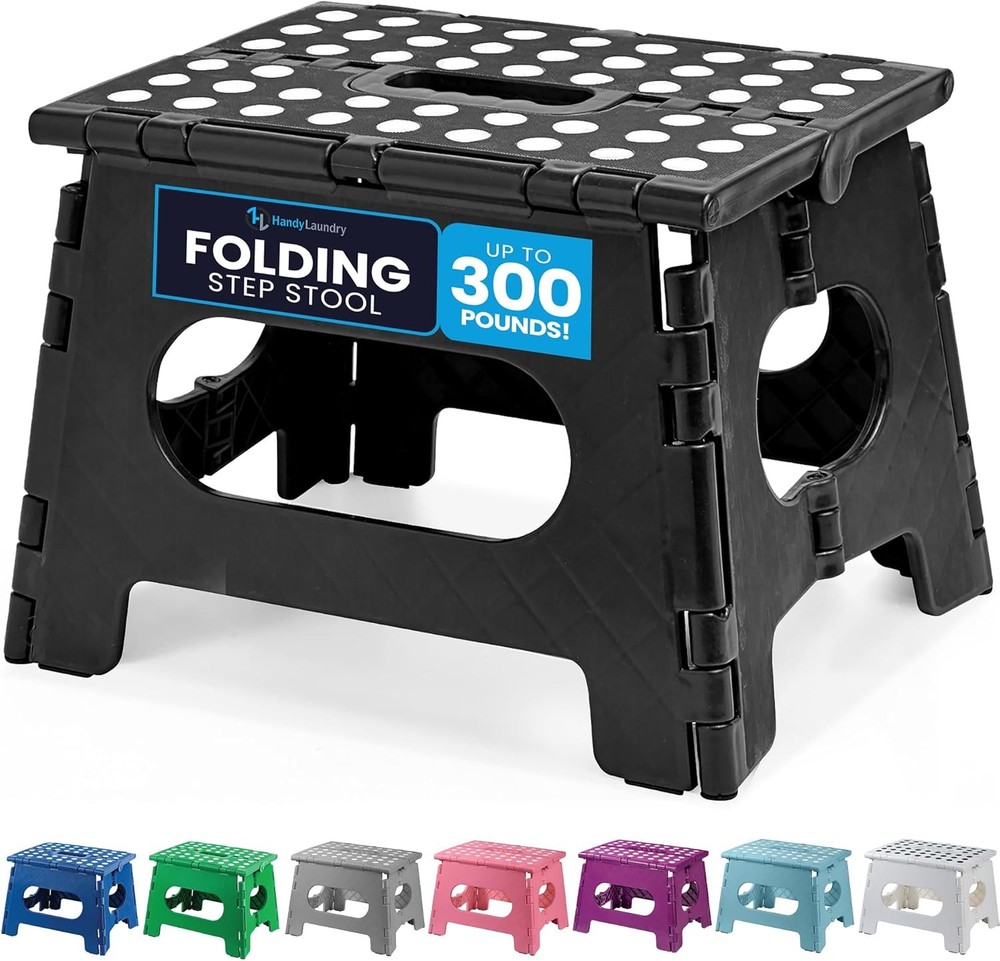 Handy Laundry Folding Step Stool - Sturdy Enough Collapsible Stool to Support