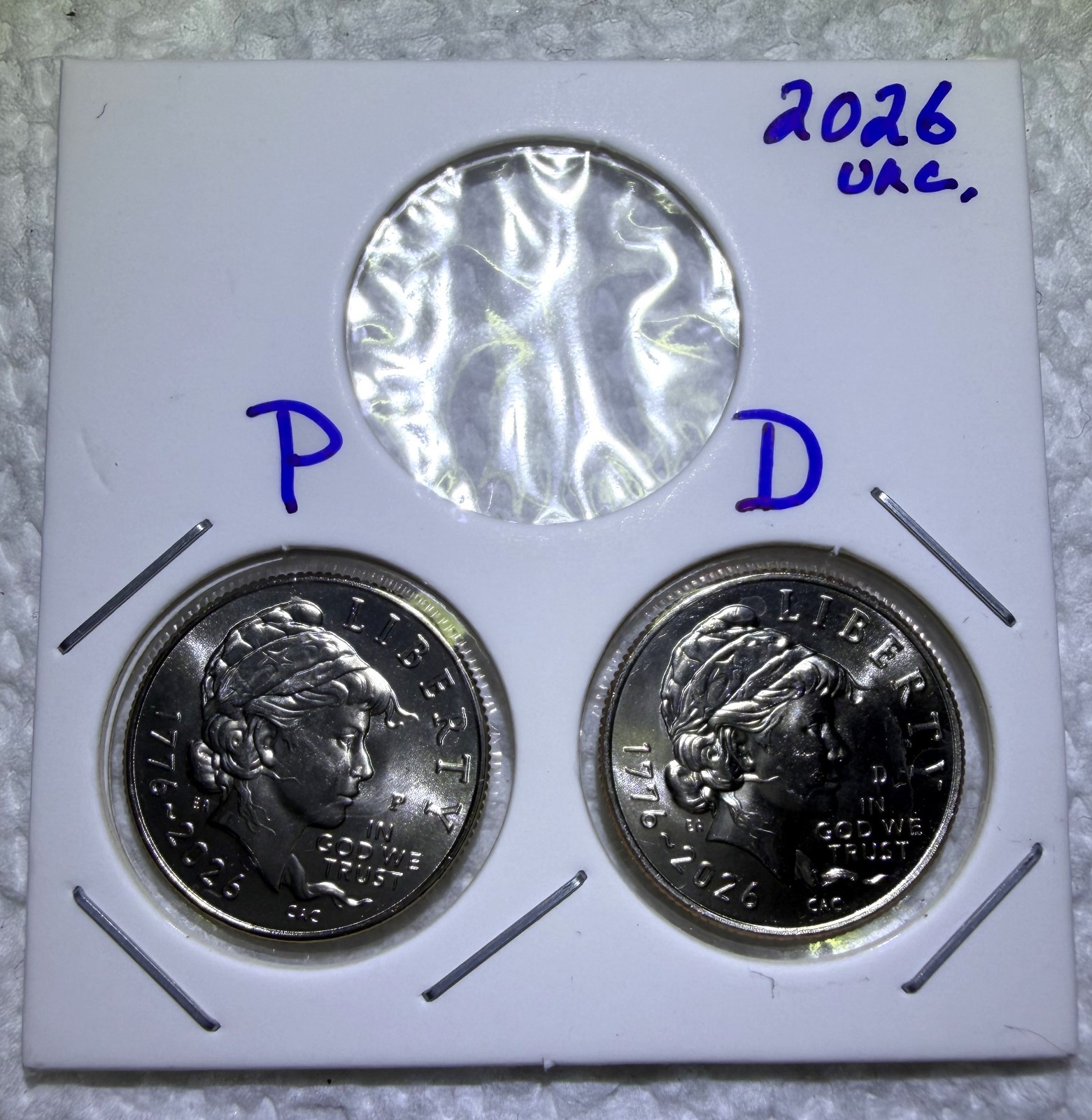 2026 P & D Emerging Liberty Dimes FREE SHIP NOW IN HAND 2 Coin SemiQ Set In Flip
