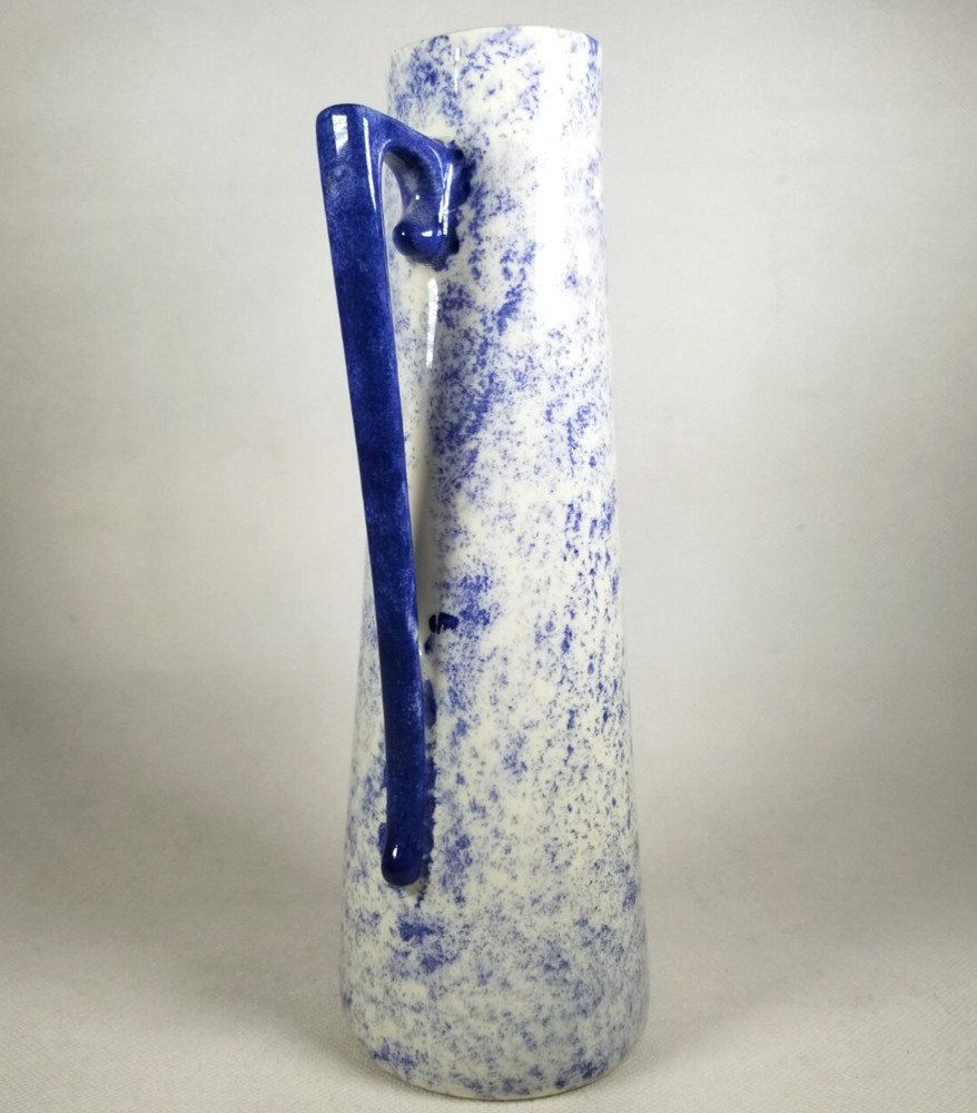 Blue & White Spongeware Stoneware Pitcher