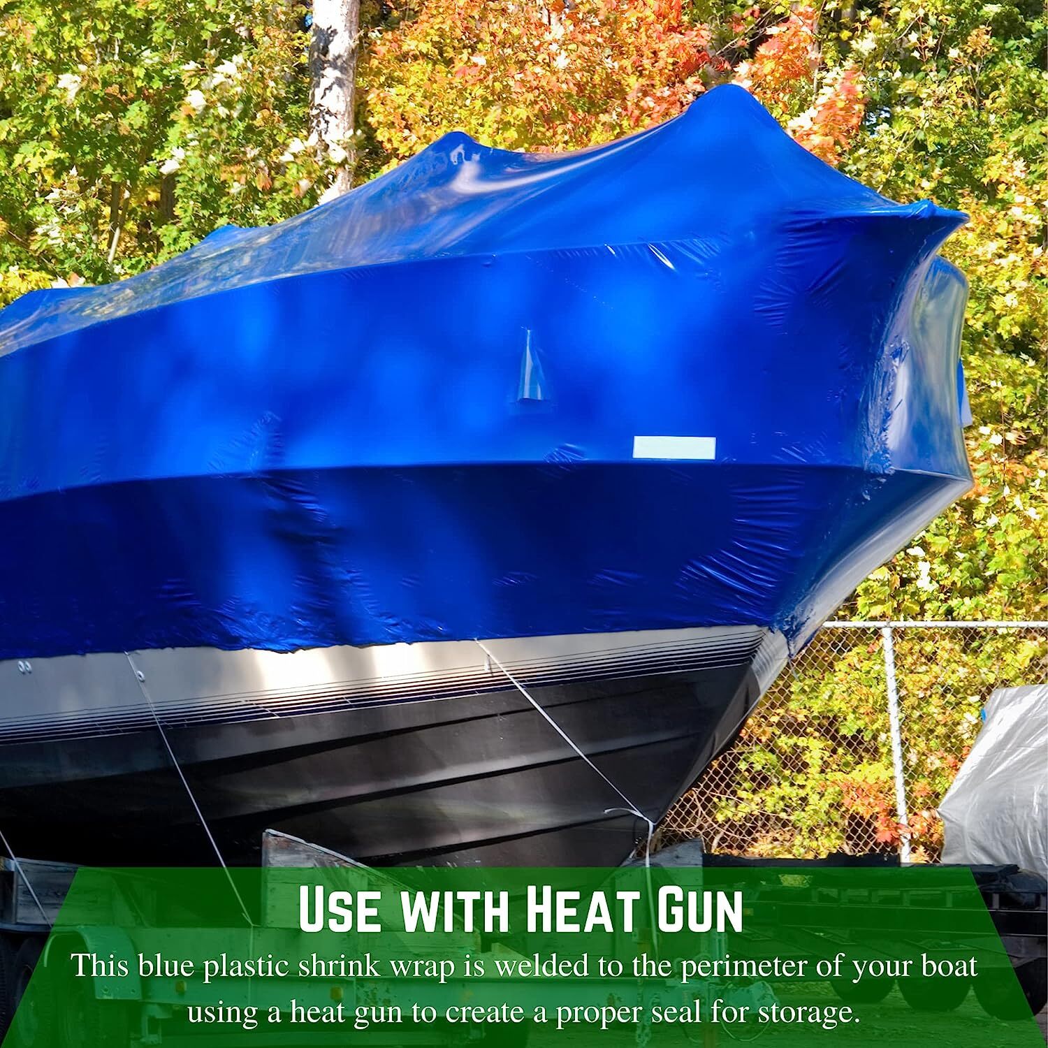 Polyethylene Plastic Shrink Wrap - 7 mil, Blue Shrink Film