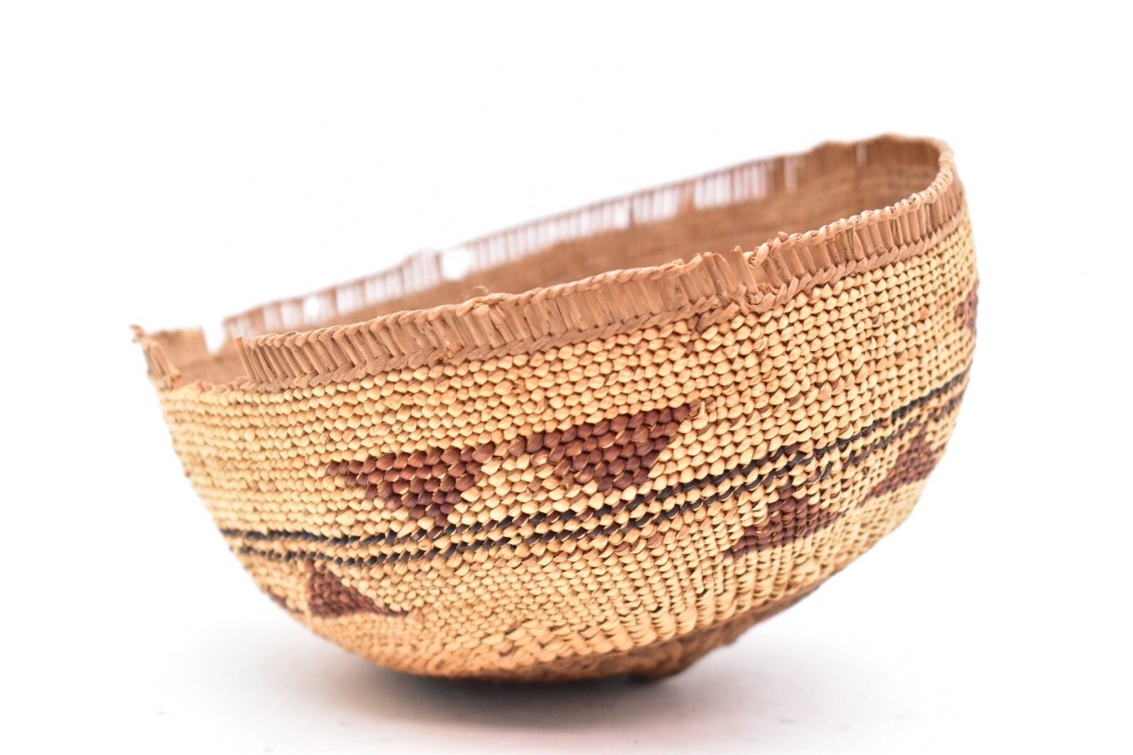 Antique Hupa Yurok NORTHERN California Native American Indian Basket 6.75" Bowl