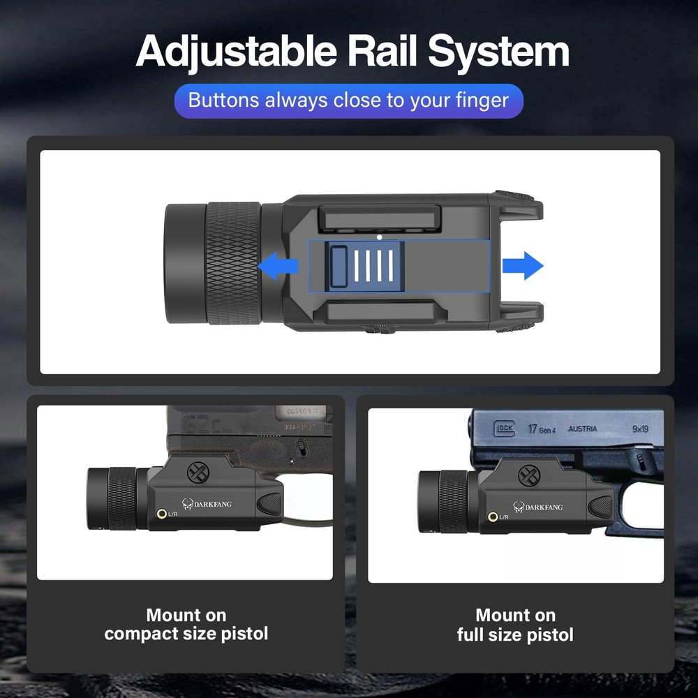 DARKFANG Tactical Flashlight and Green Laser Light Combo
