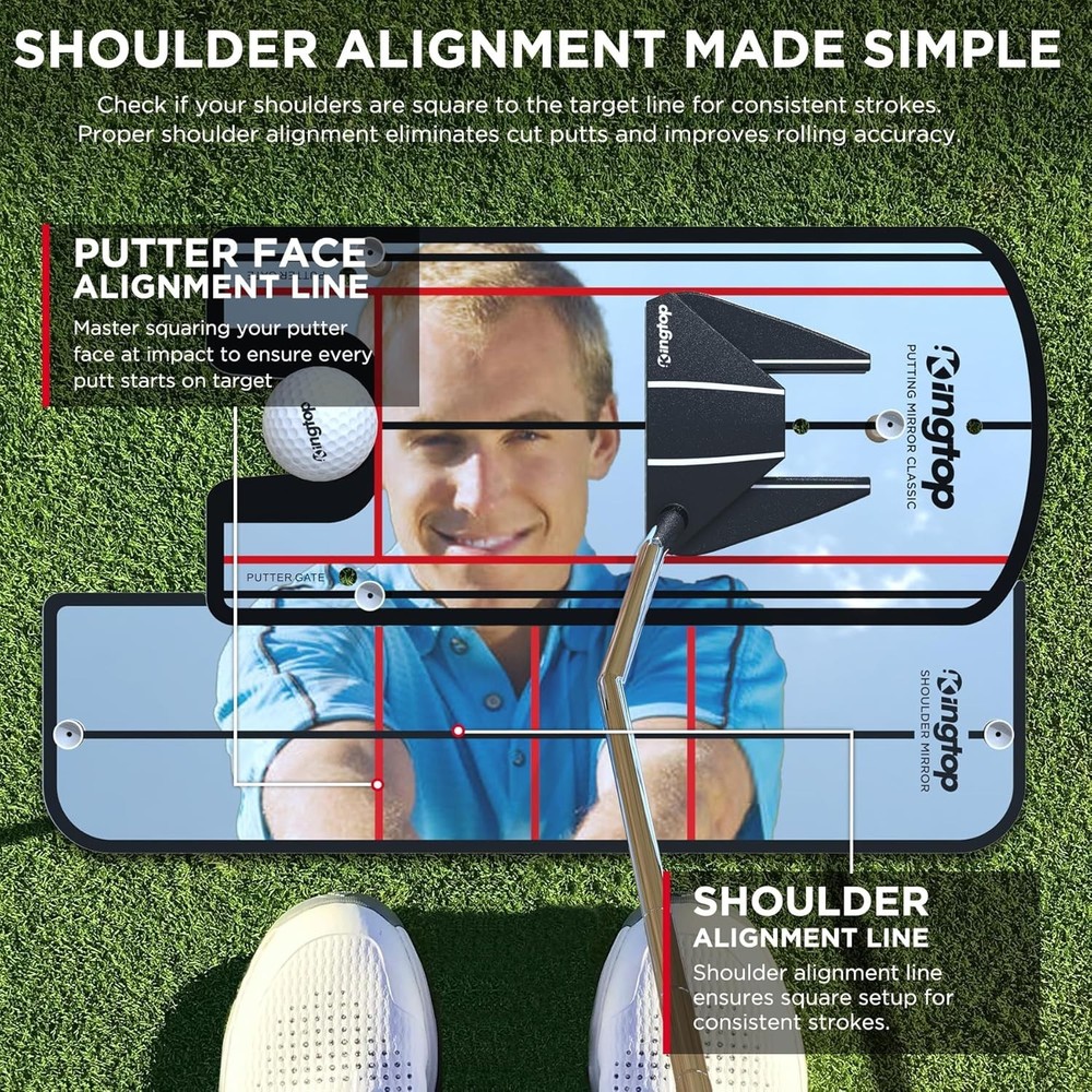 Golf Putting Mirror Alignment Putting Training Aids Consistency & Accuracy Ideal