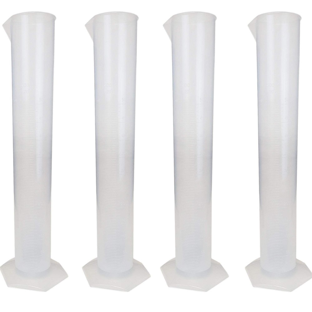 Cylinder, Polypropylene, 500ml, Pack of 4