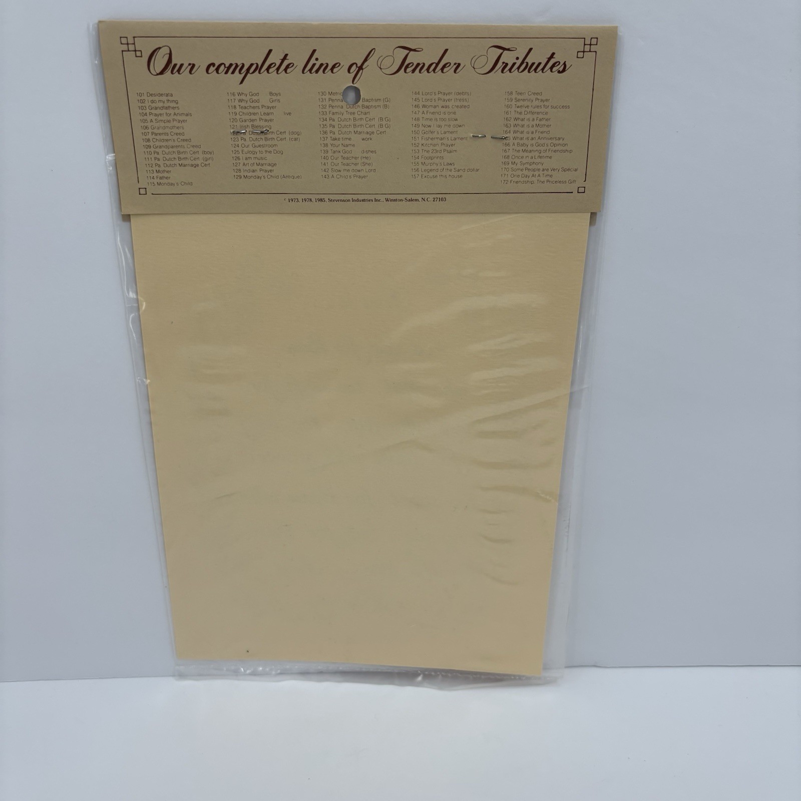 Vintage Petite Tender Tributes Wall Art Inspiration Quote Ivory Stock 6.5 x 8.25