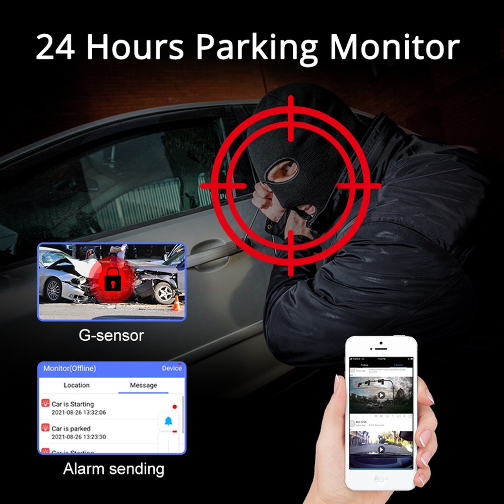 4G LTE SIM Dash Cam with Live Streaming Car Camera Remote View Smart Cloud DVR