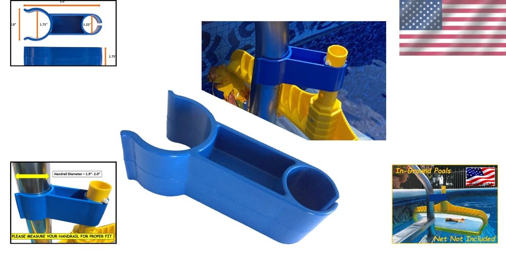 Multi-Purpose Leaf Net Skimmer Clip for 1.9" Ladder – Keep Your Pool Pristine