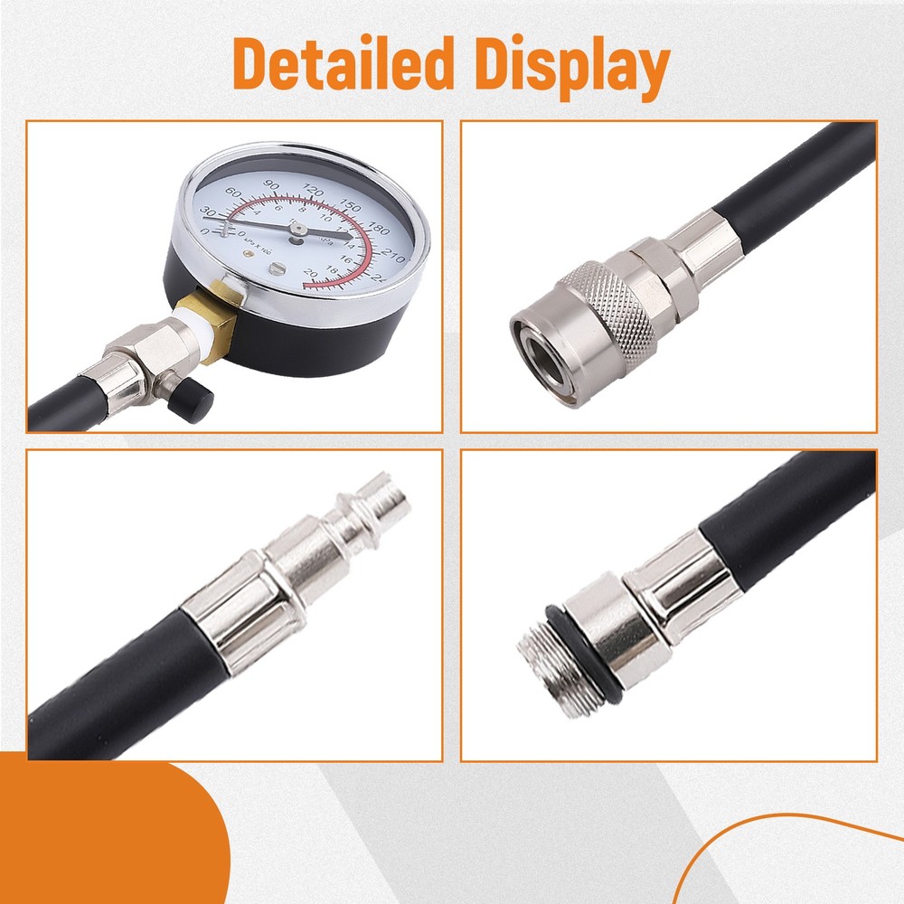 Engine Cylinder Compression Gauge Tester Kit Gas Engine Diagnostic Test Tools