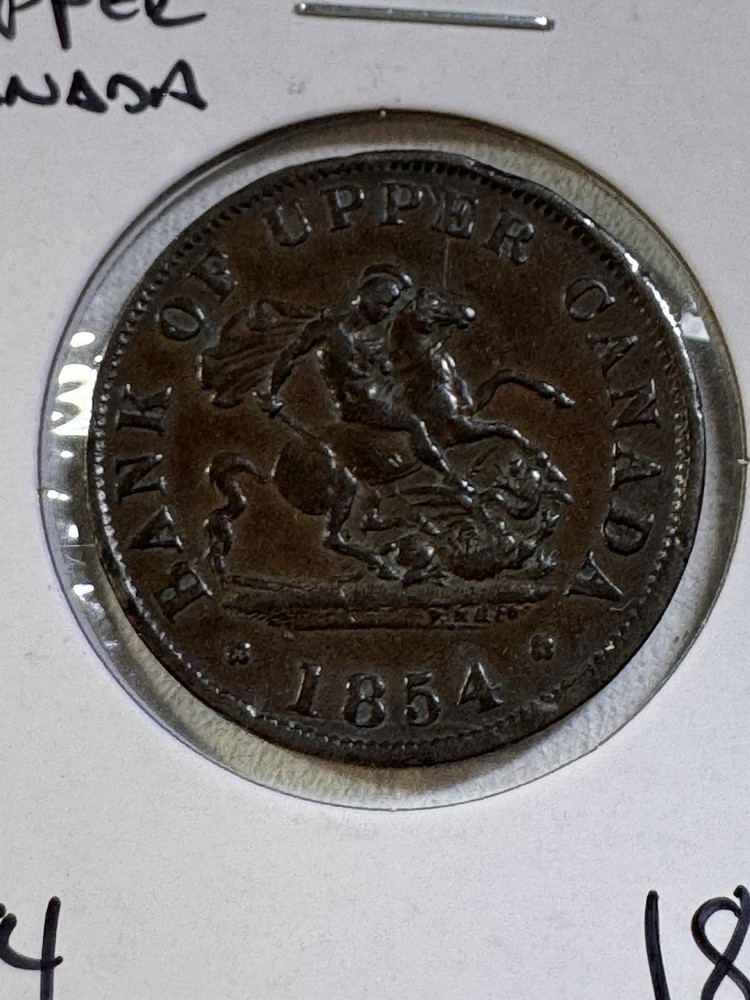 1854 Upper Canada 1/2 Penny Token