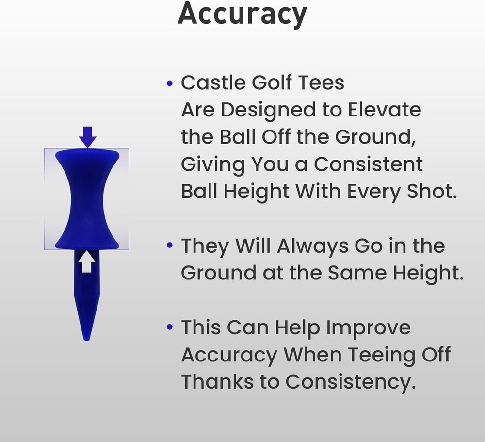 Plastic Golf Castle Tees Step Down Value 200 Count Unbreakable Mixed or Same ...