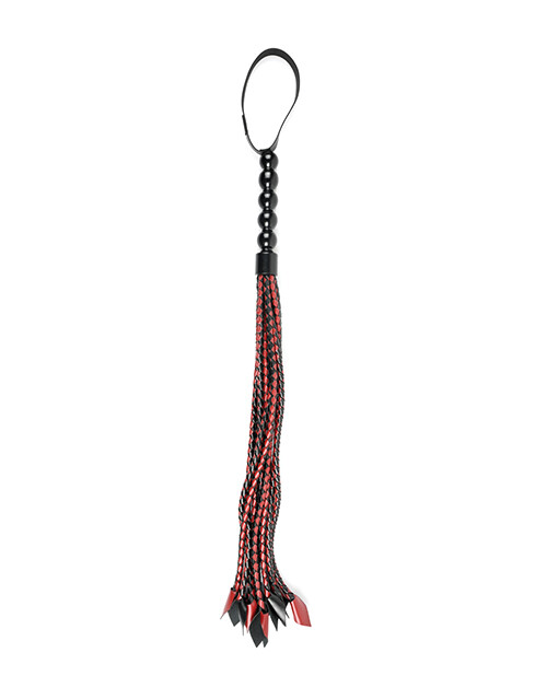 Saffron Braided Flogger Red/black