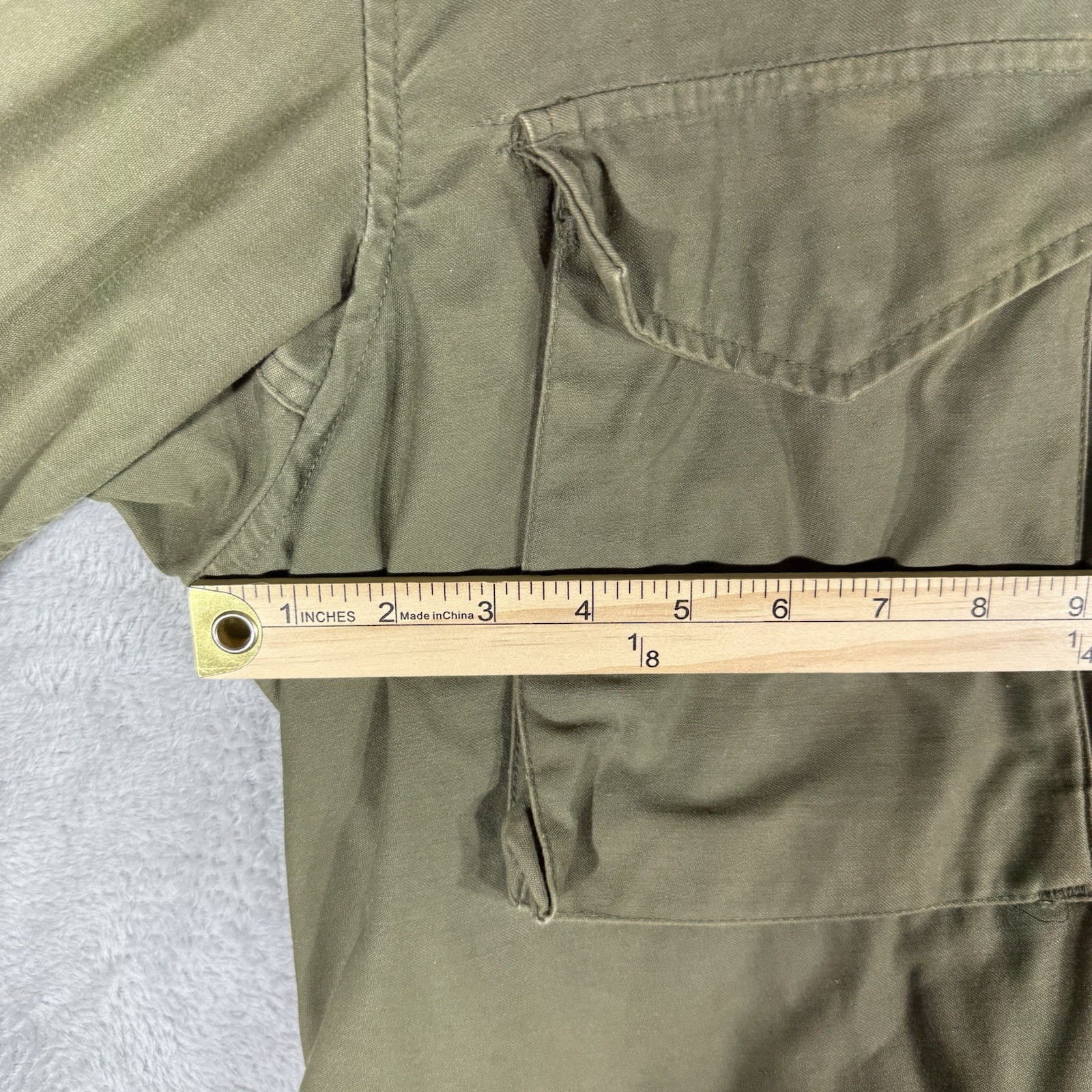 VTG US Military Jacket Mens Medium LONG Green OG-107 Cold Weather Field Coat 80s