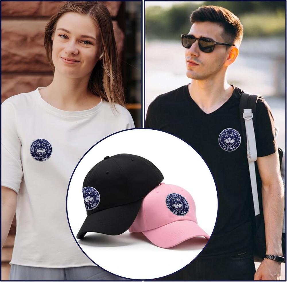 Connecticut Huskies NCAA Team Logo Iron On Patch - Sew Patch - Embroidered Patch