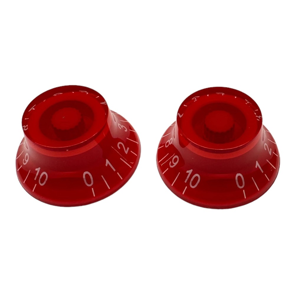 AxLabs Bell Knobs (Set of 2), Red, White Font