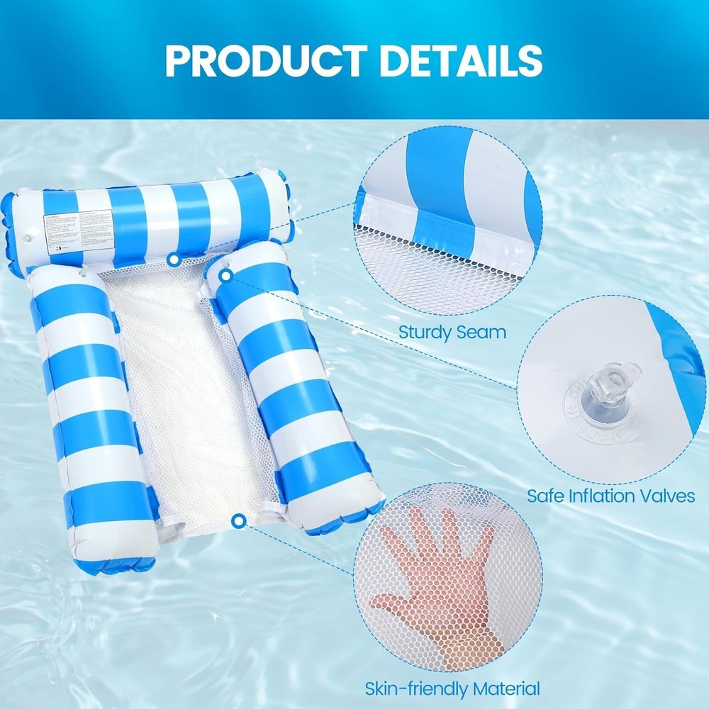 Versatile Inflatable Floating Hammock - Durable & Portable for Pools & Beaches
