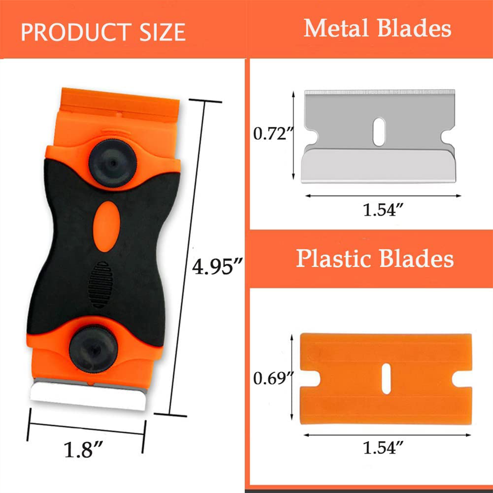Mini Razor Blade Scraper Removal Sticker Glue Plastic Double Edged Hand Tools