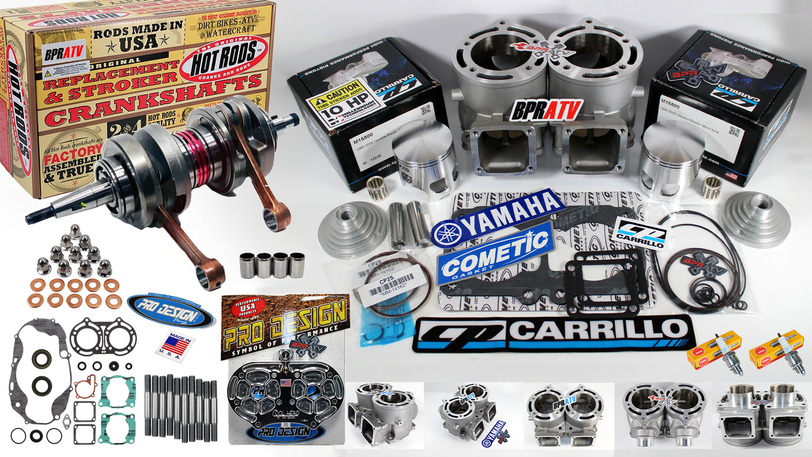 Yamaha Banshee 421cc ARES Athena-Style Cylinders BPRATV CP-Carrillo Pistons +4mm