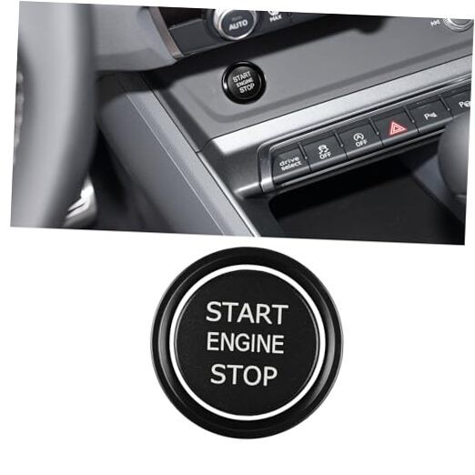 Car Push Start Button Cover, Ignition Switch Button, Engine Push Start Black