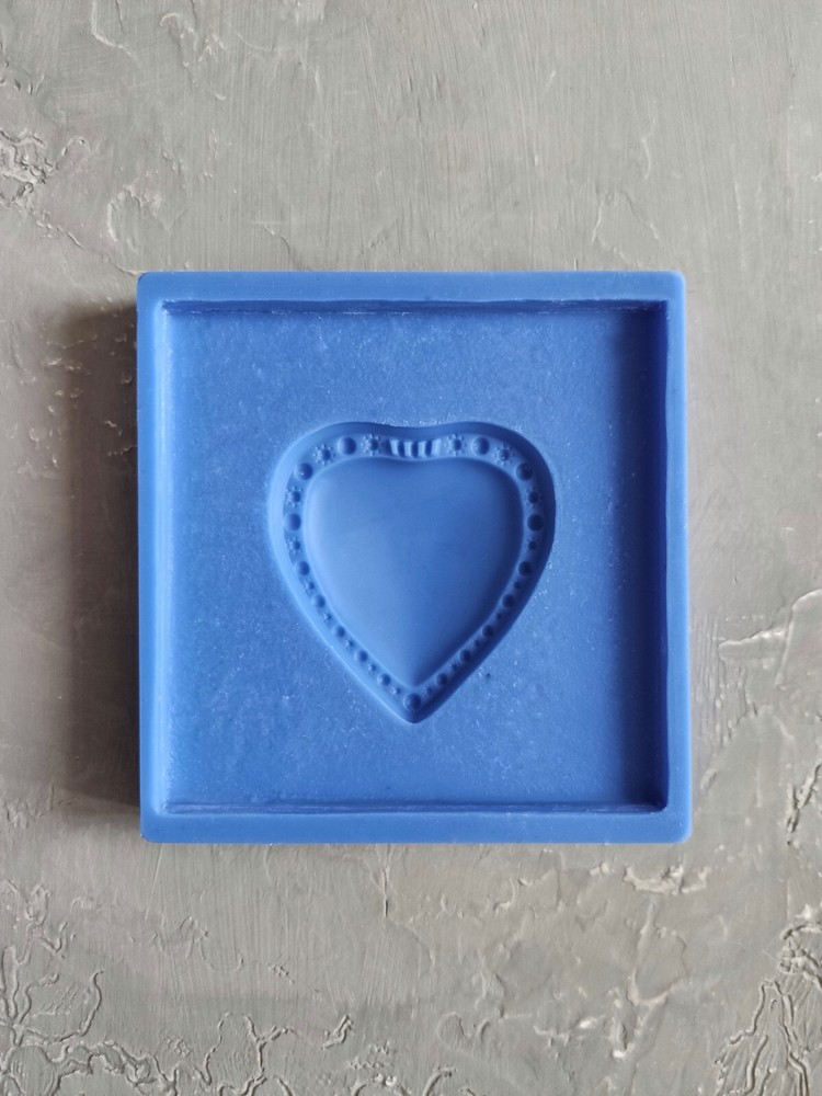 Silicone mold for tile with 3d Heart element, Silicone Forms, Silicone Moulds