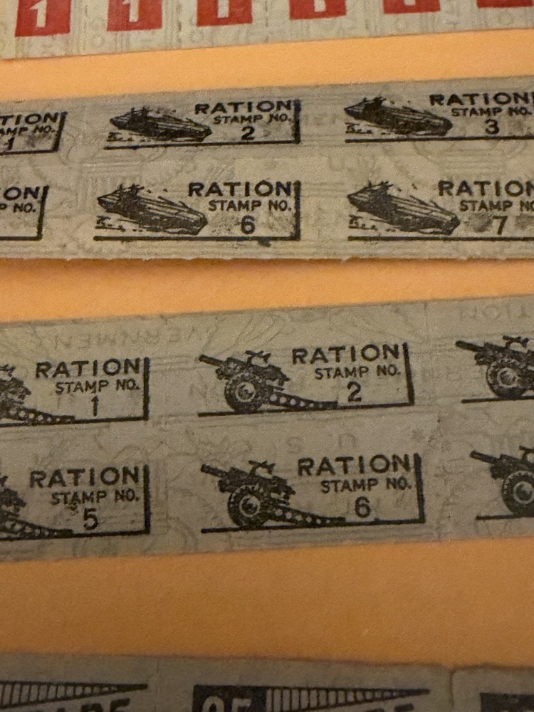 Assorted Vintage WW II Ration Stamps